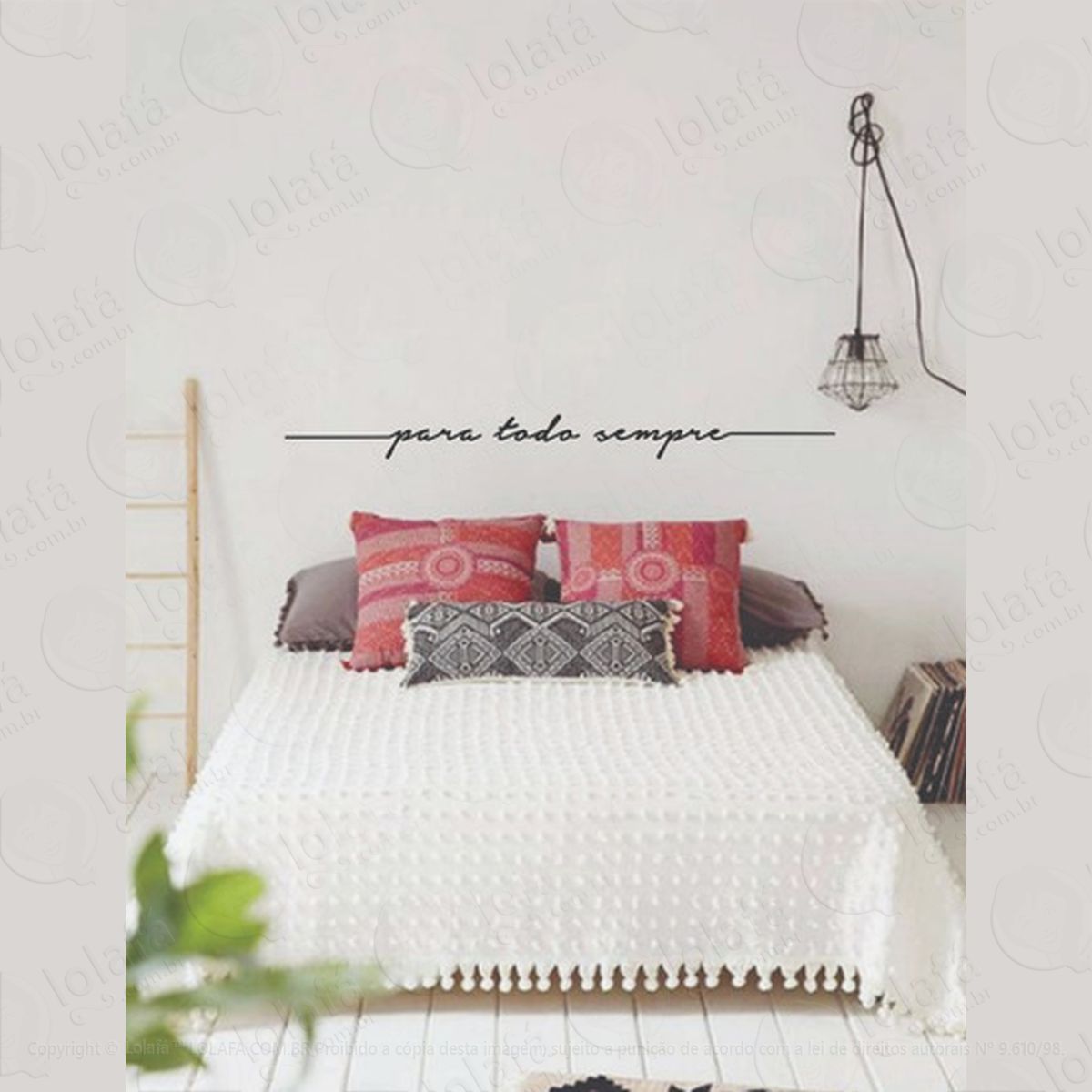 Adesivo Frase Para Todo Sempre, Cabeceira De Cama Casal Mod:251