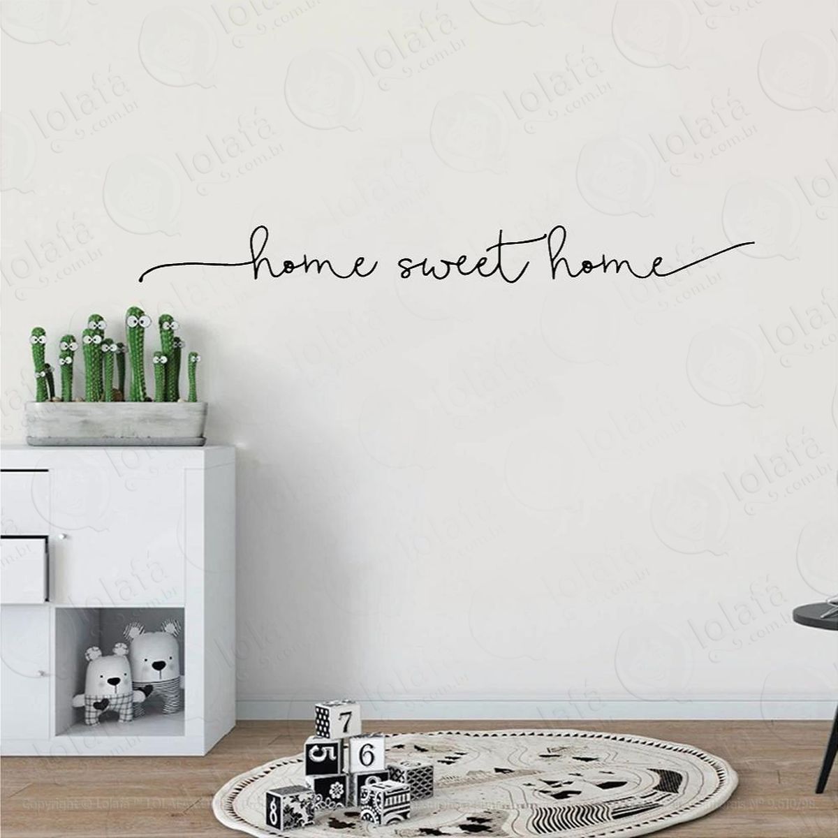 adesivo decorativo frase home sweet home decoração sala mod:279