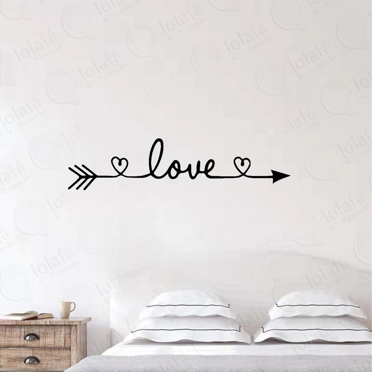 adesivo frase love para quarto, casal, bebê, decorativo mod:285