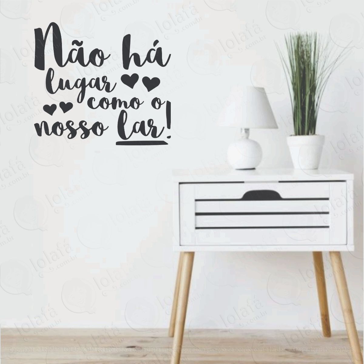 adesivo frase não há lugar como nosso lar decoração casa mod:289