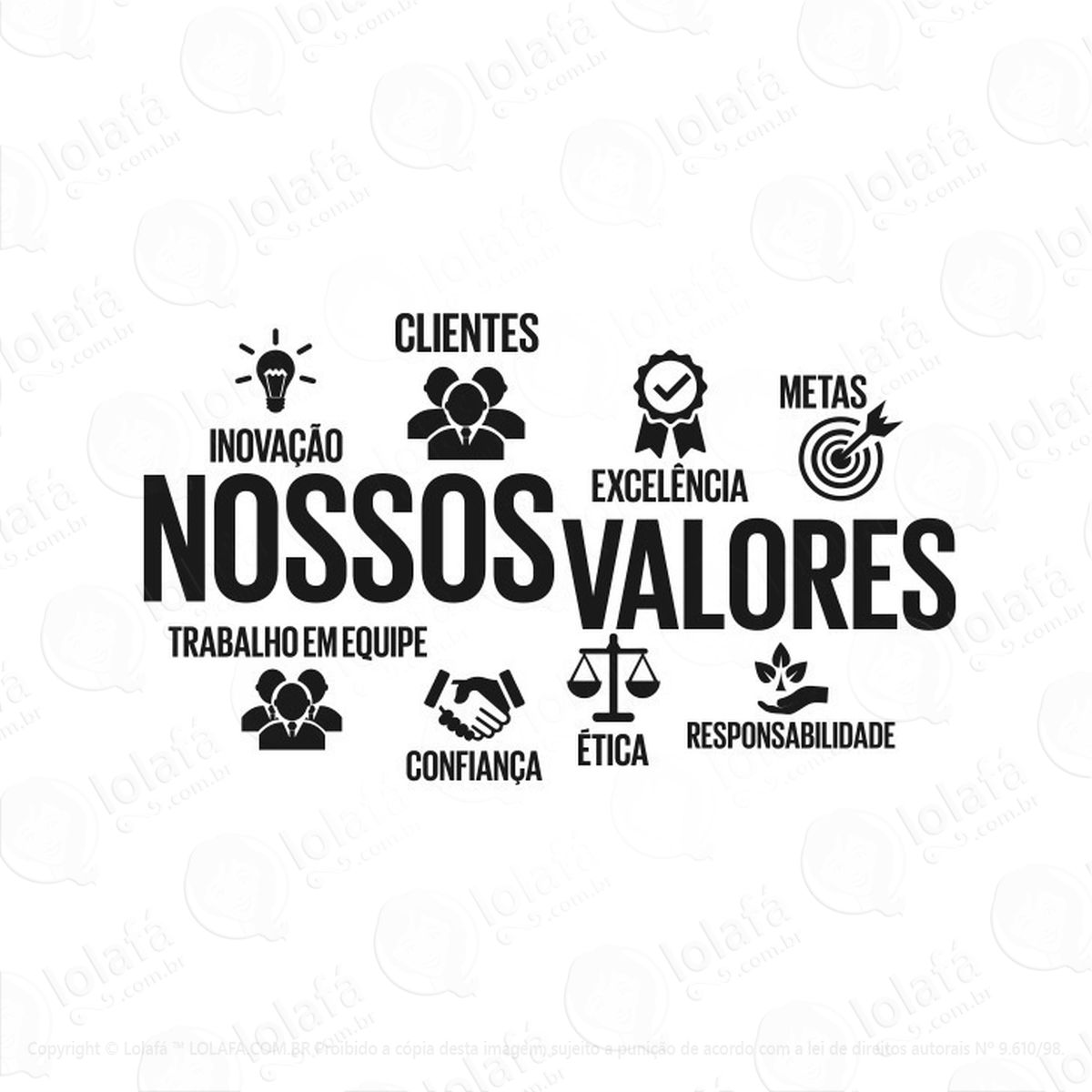 Adesivo Para Empresas Nossos Valores Mod:295