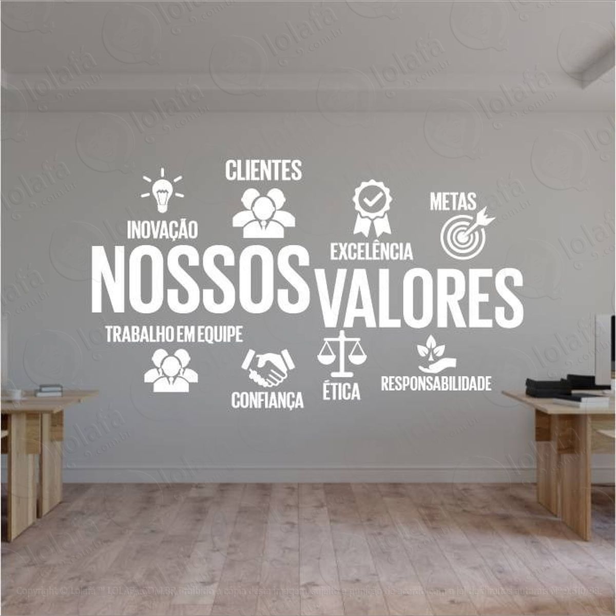 adesivo para empresas nossos valores mod:309