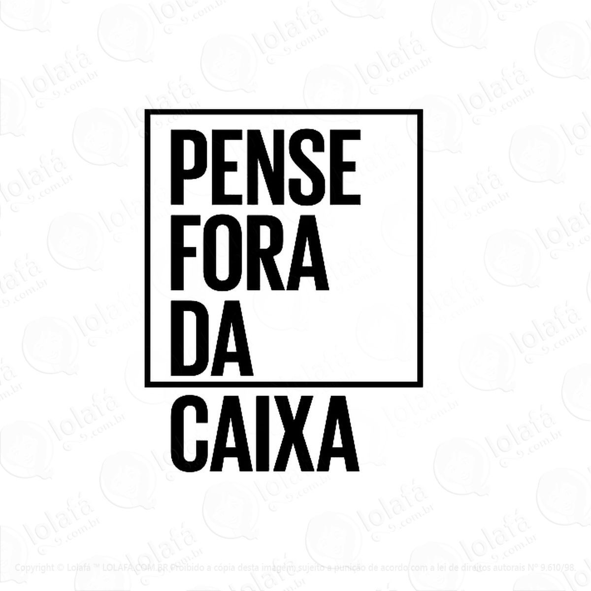adesivo de parede decorativo pense fora da caixa mod:326