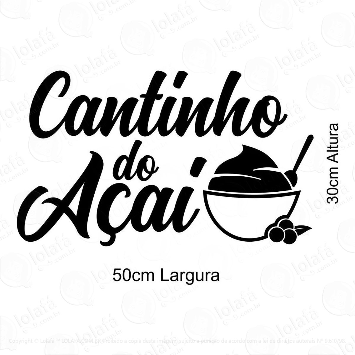 adesivo de parede decorativo cantinho do açai mod:344