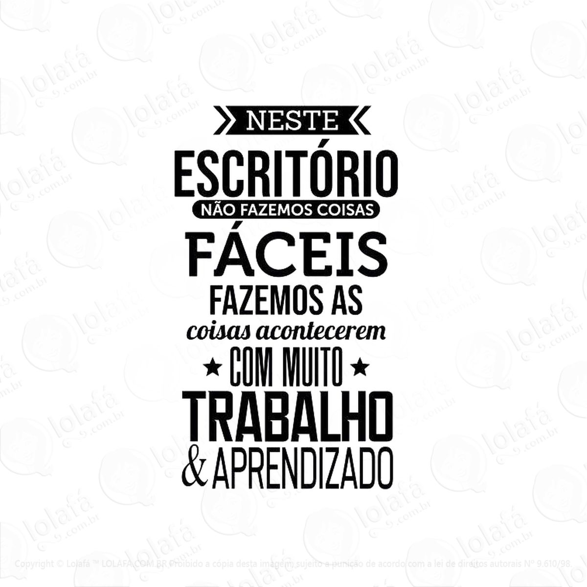 adesivo de parede para escritório empresa frase adesivos de parede para sua empresa mod:362