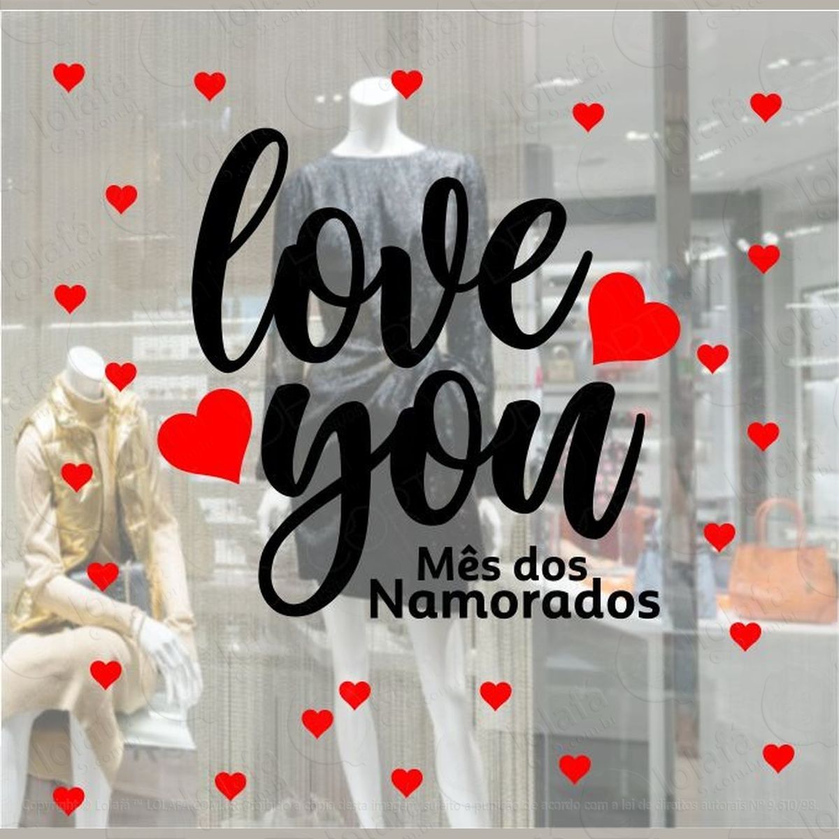 adesivo dia dos namorados loveyou letreiro grande mod:408