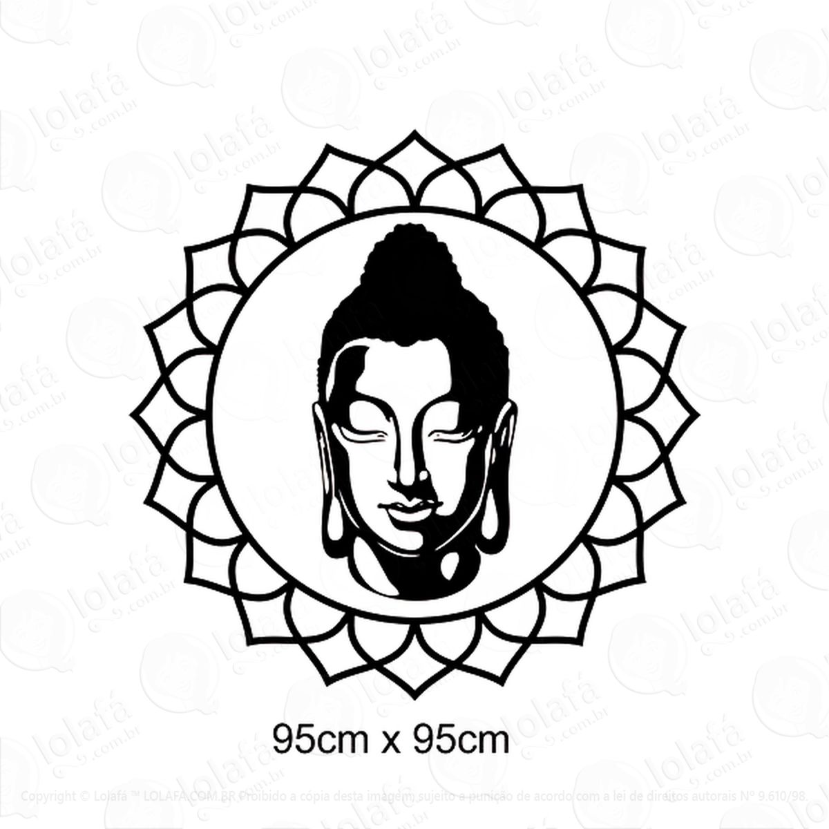 adesivo de parede decorativo buddha e mandala mod:411