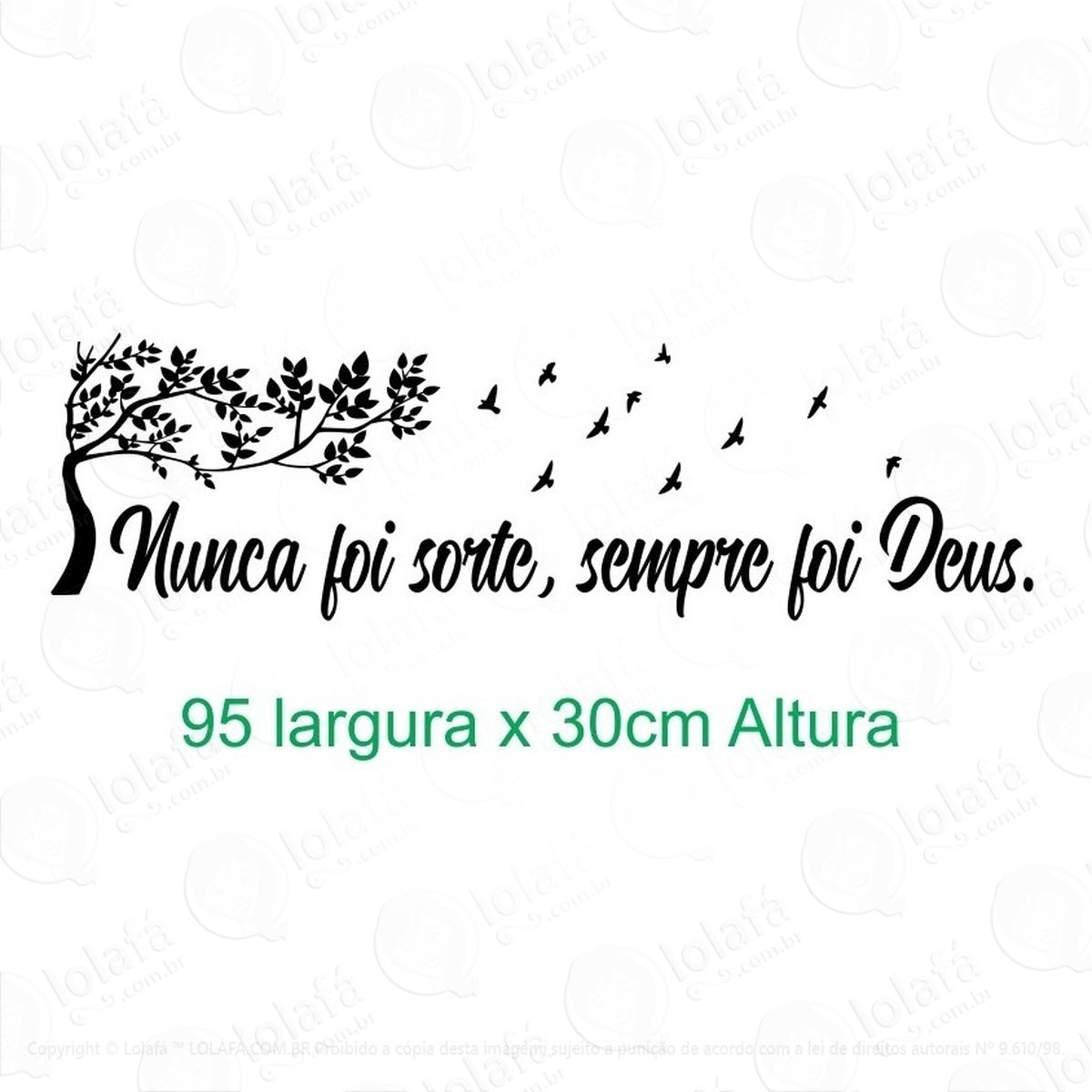 adesivo frase nunca foi sorte, sempre foi deus mod:437