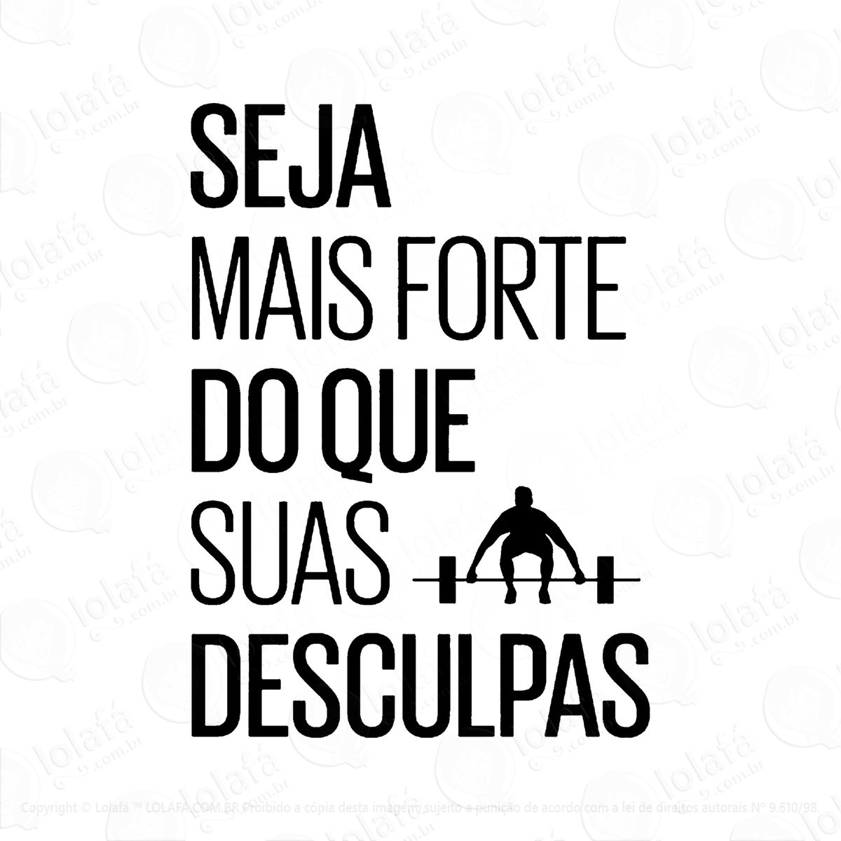 adesivo decorativo frase para academia seja mais forte mod:441