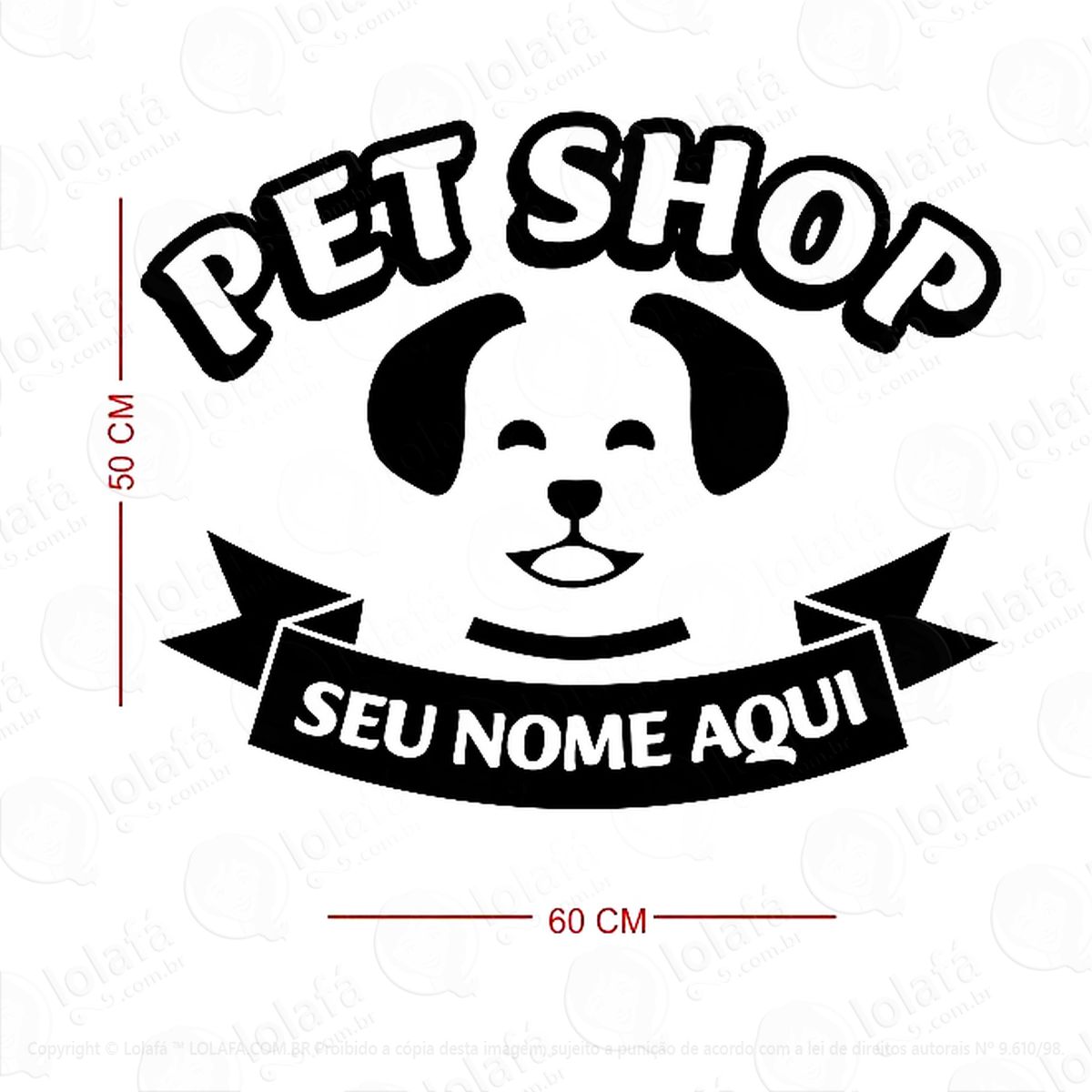 Adesivo Personalizado Como Seu Nome Petshop Cachorro Mod:442