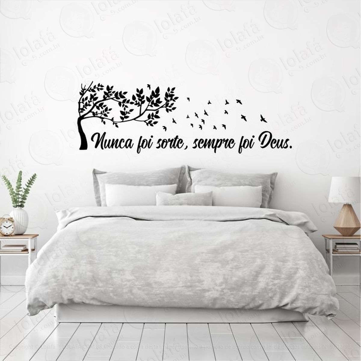 Adesivo Decorativo Parede Nunca Foi Sorte, Sempre Foi Deus Mod:443