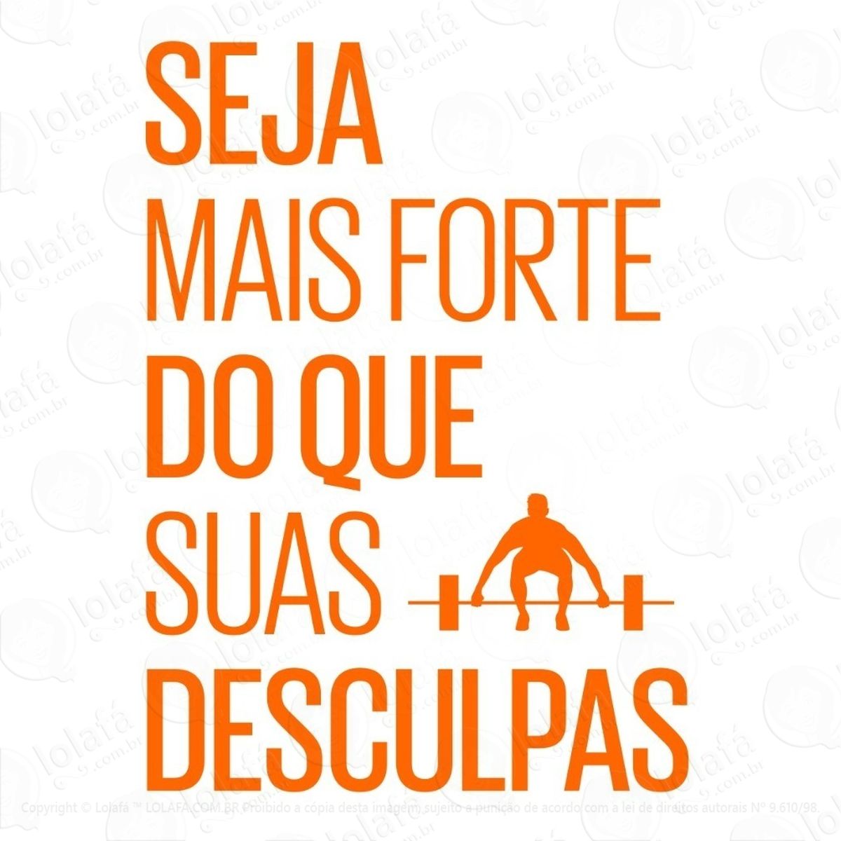 adesivo de parede decorativo frase para academia mod:444