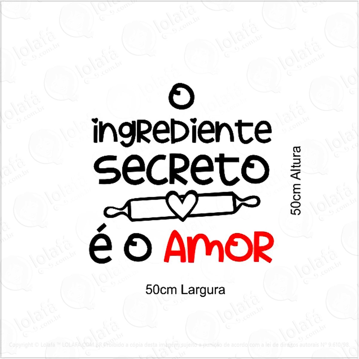 adesivo de parede decorativo o ingrediente secreto amor mod:462