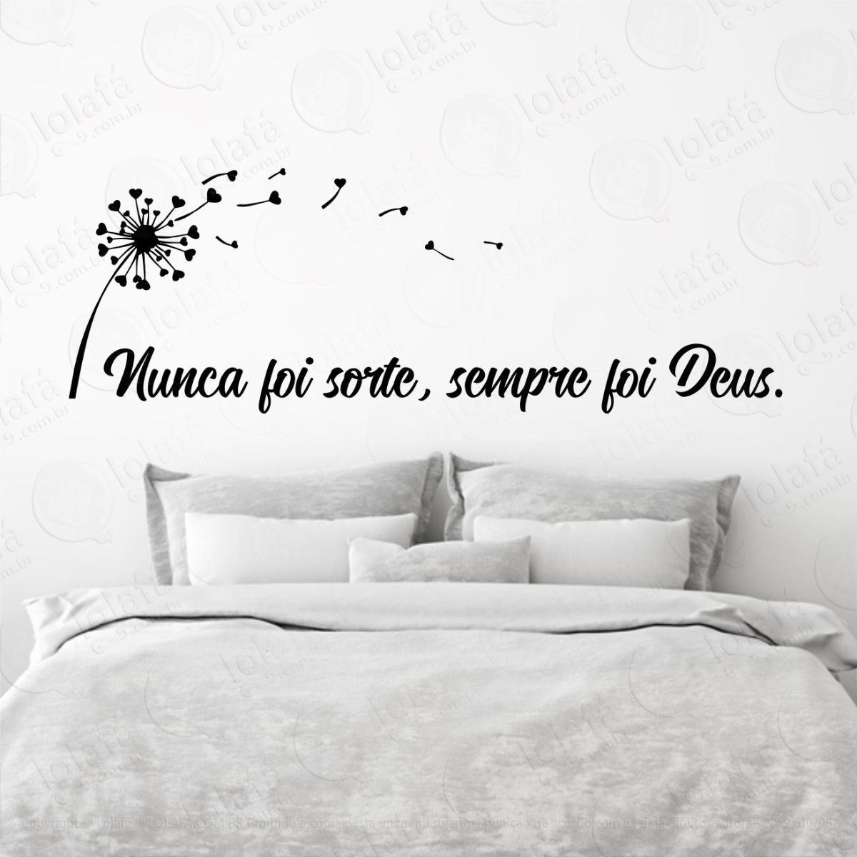 adesivo decorativo nunca foi sorte, sempre foi deus mod:497