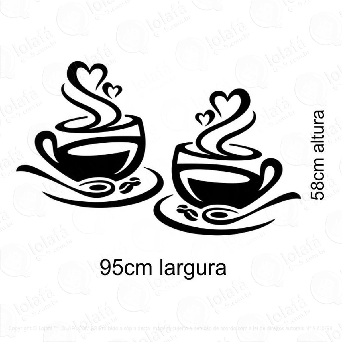 adesivo de parede decorativo café xicara cafeteria padaria mod:503