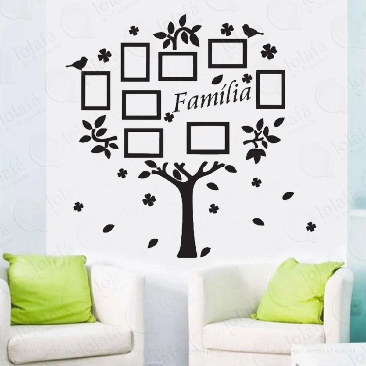 adesivo decorativo parede Árvore genealógica 167x163cm mod:550