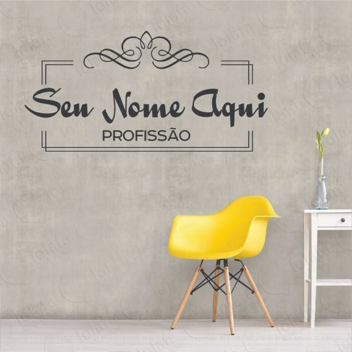 adesivo de parede decorativo nome profissão personalizado adesivos de parede para sua empresa mod:554