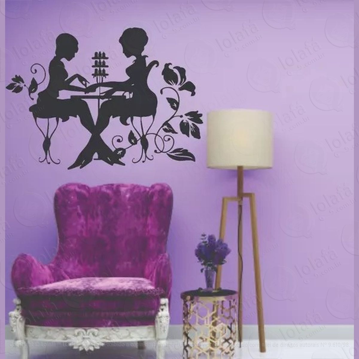 adesivo decorativo de parede salão de beleza manicure mod:556