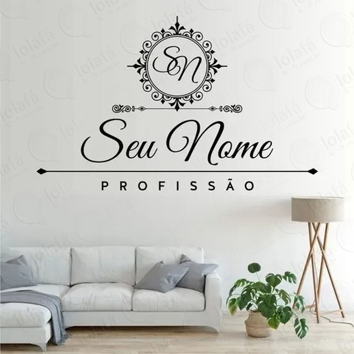 adesivo personalizado salão ateliê boutique manicure nome mod:558