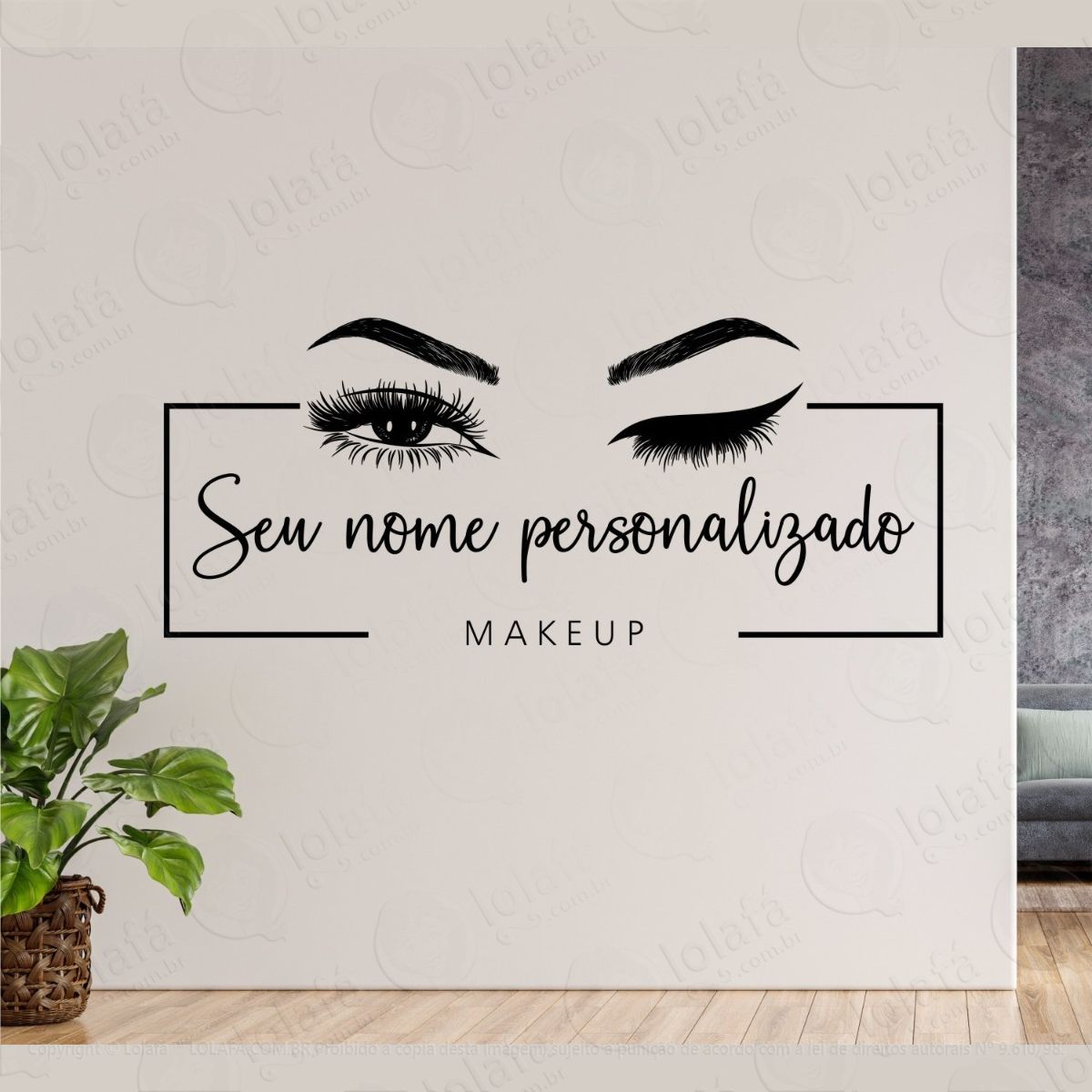 adesivo salão make up estética nome personalizado mod:559