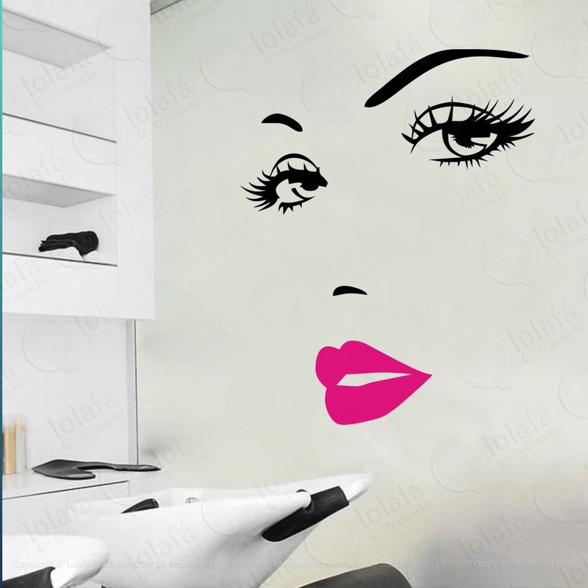adesivo salão de beleza manicure maquiagem estética mod:560