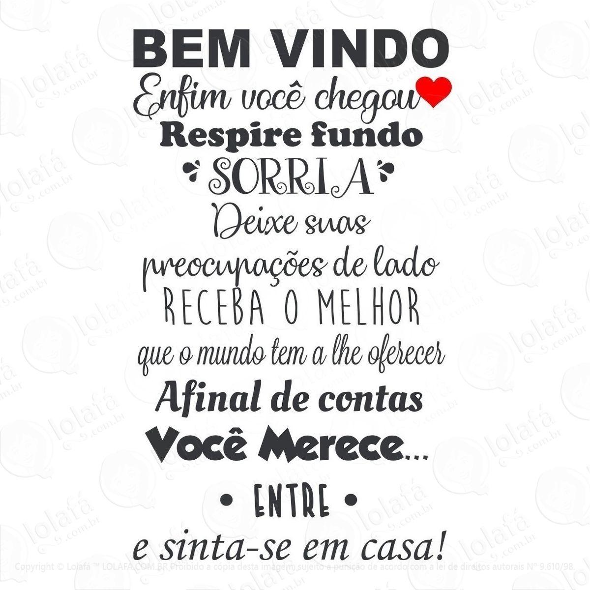 Adesivo Parede Frases Amor Ame Mais Tenha Fé Sorria Mod:607