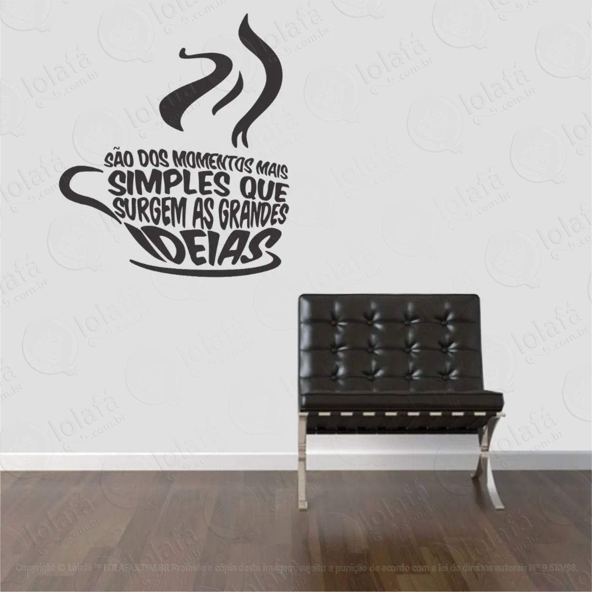 adesivo de parede cozinha café coffe frases ideias palavras mod:617