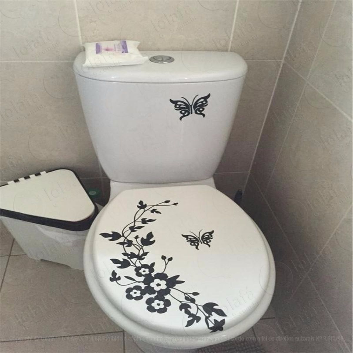 Adesivo De Flores Ramagens Para Privada Vaso Sanitário Adesivos De Vaso Sanitário Mod:654