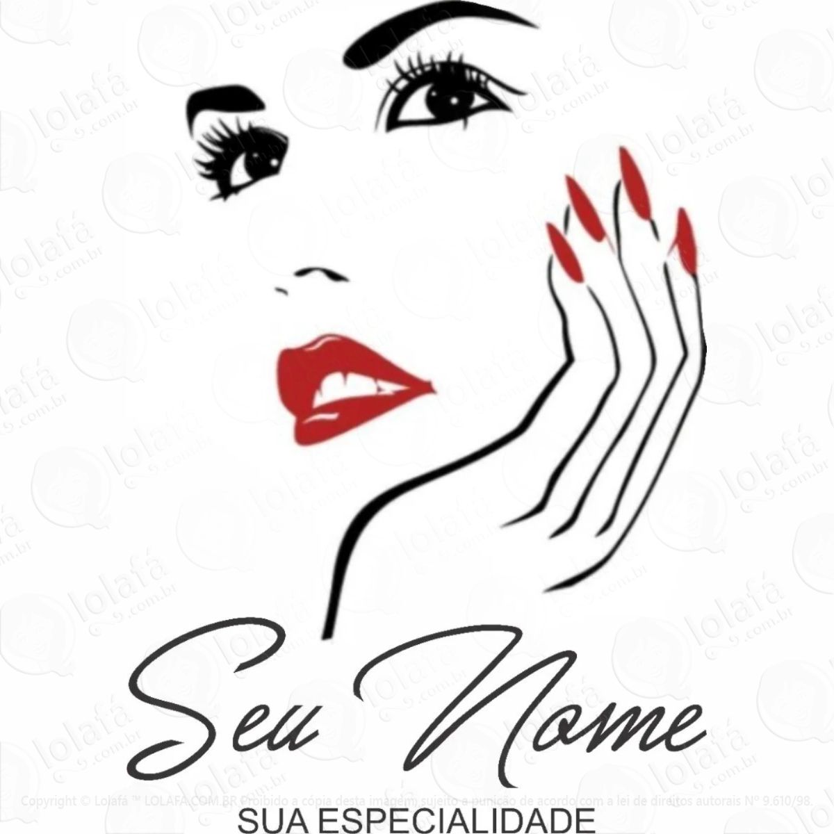 adesivo de parede esmalteria salão de beleza maquiagem lash mod:675