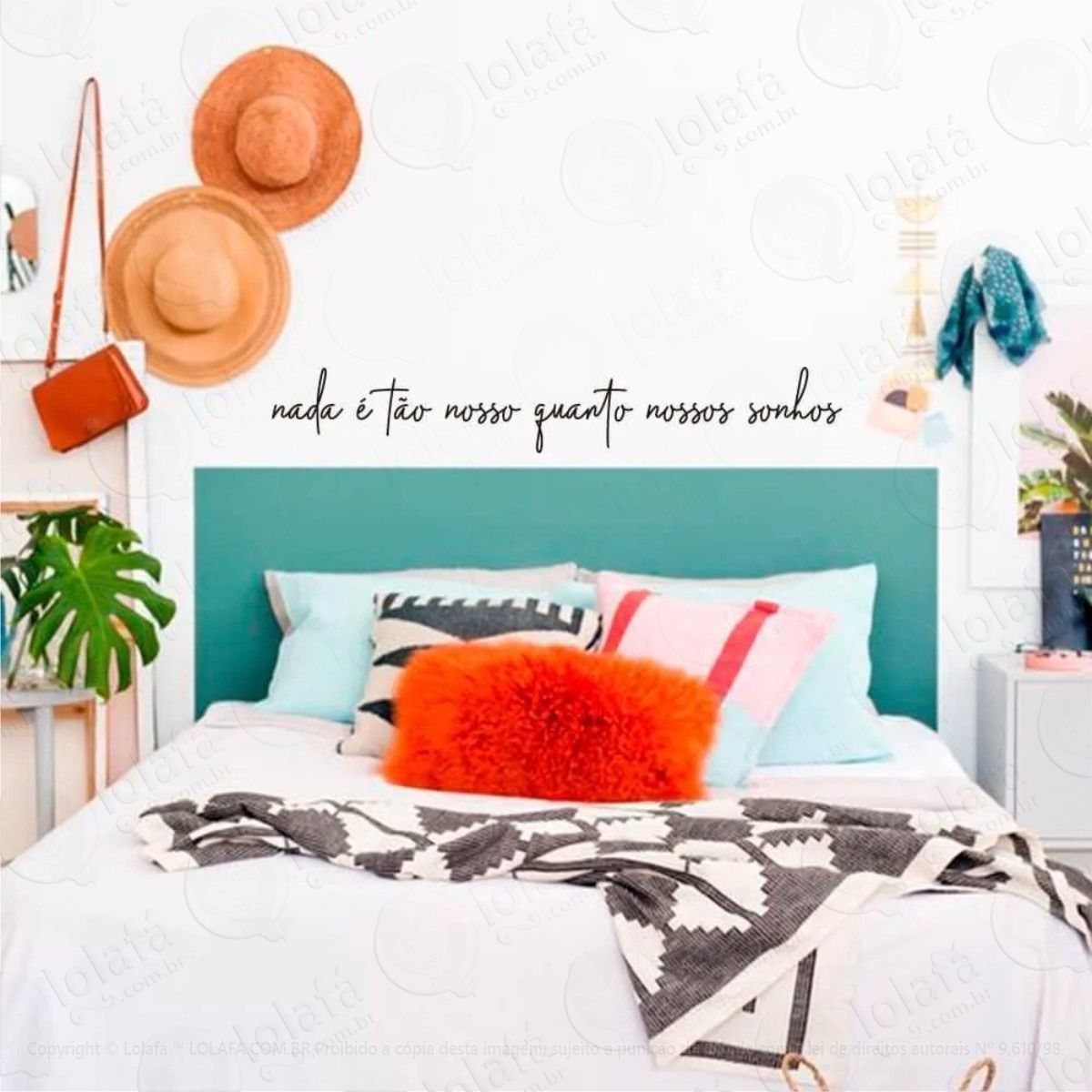 adesivo decorativo frase nossos sonhos quarto mod:699