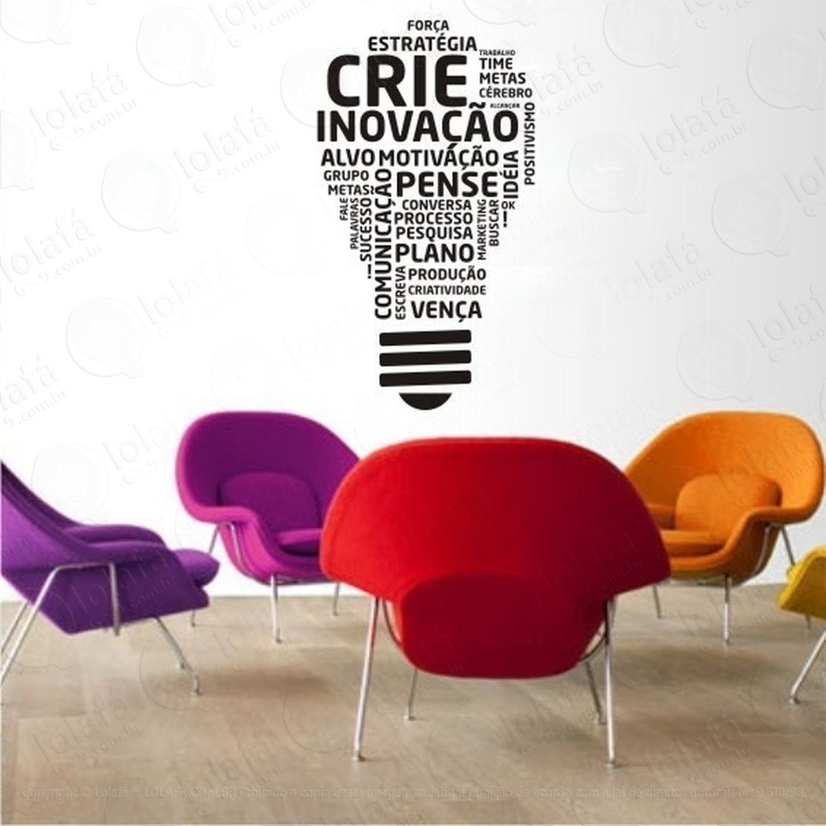 adesivo decorativo de parede lampada ideias mod:713