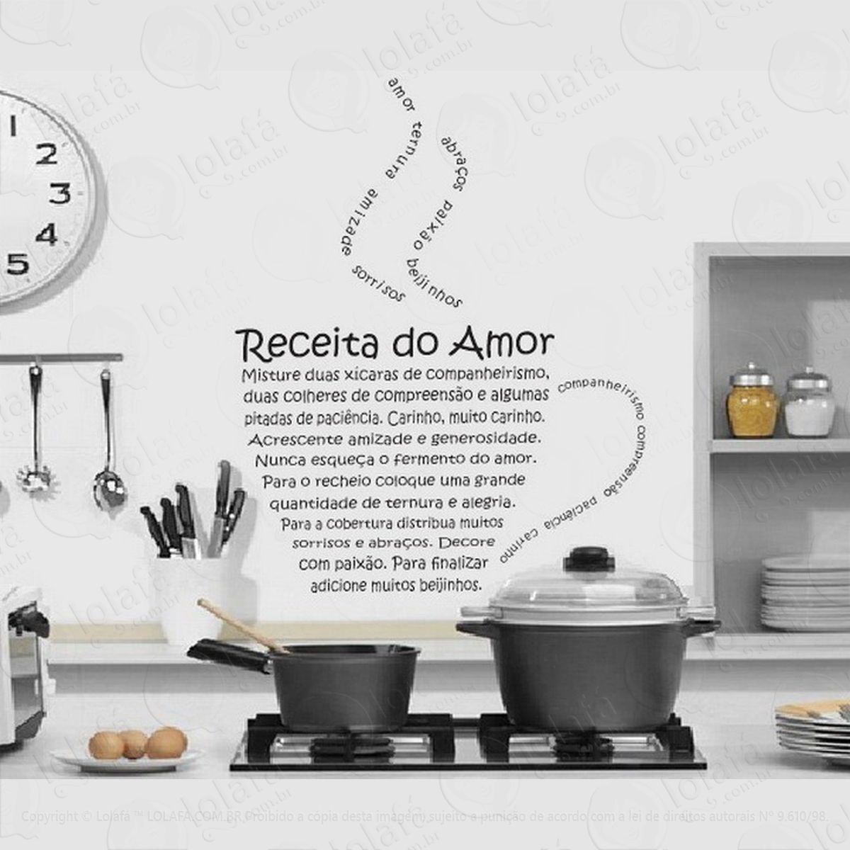 adesivo decorativo - cozinha receita do amor mod:724