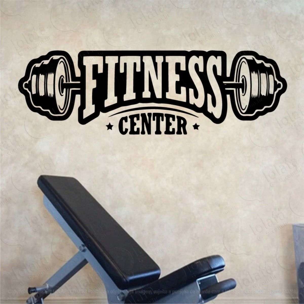 adesivo de parede decorativo academia fitness mod:754