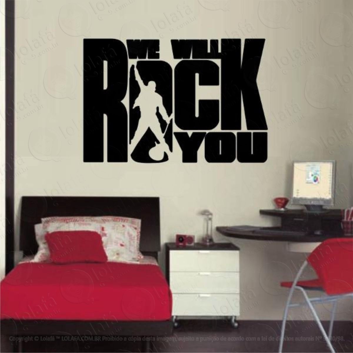 adesivo de parede we will rock you mod:777