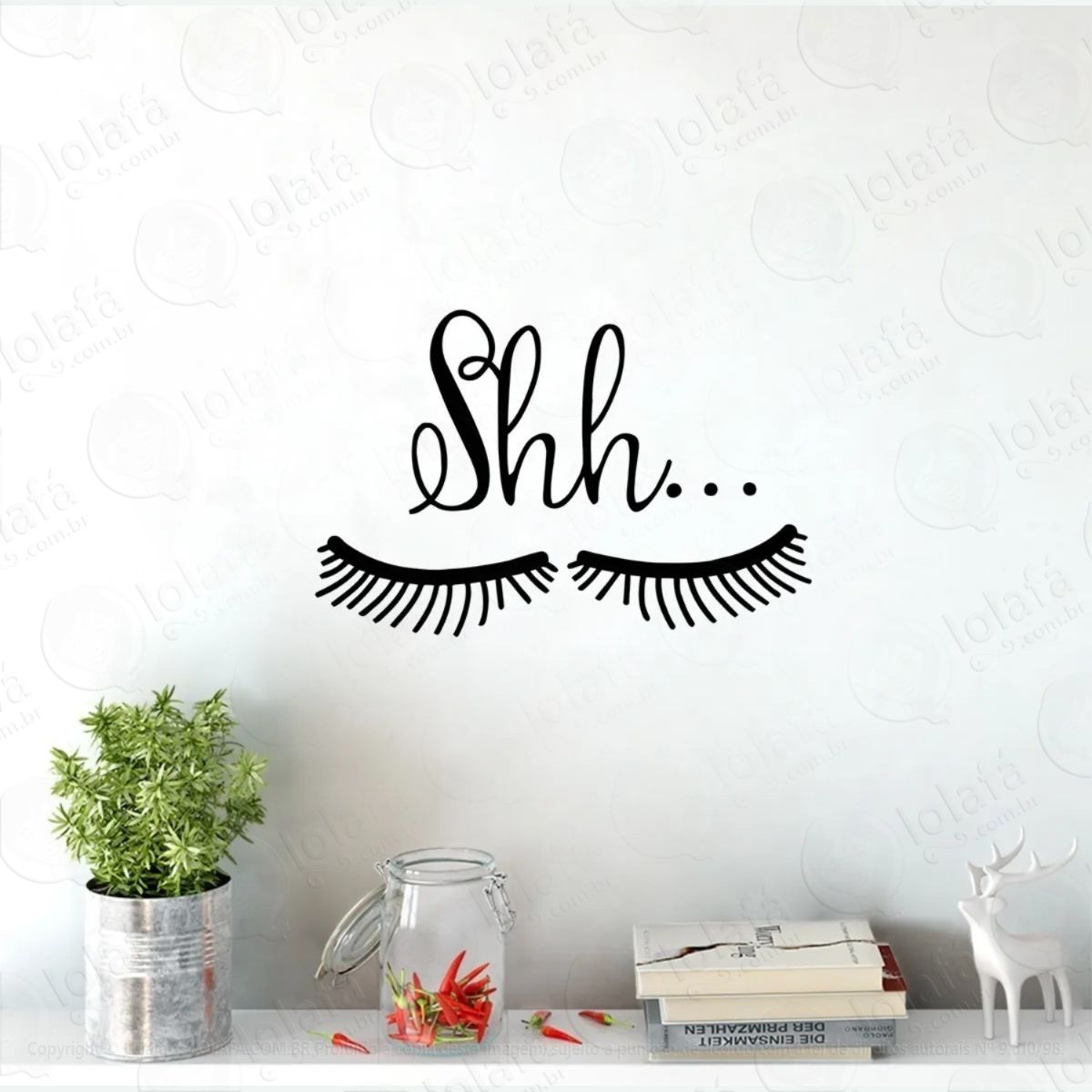 adesivo decorativo parede porta sala quarto meninas cilios mod:803