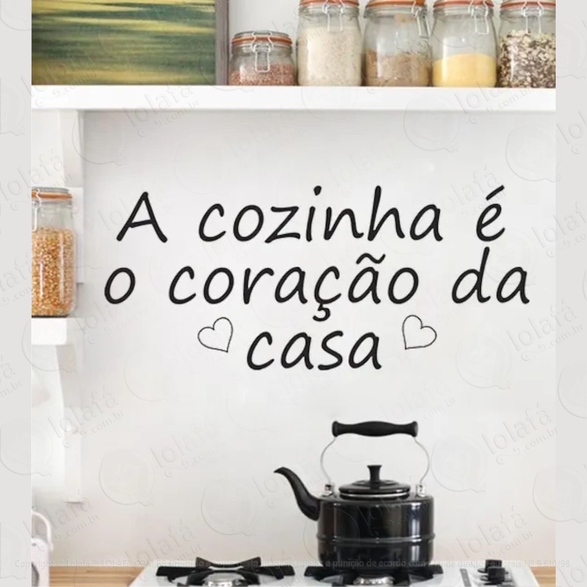 adesivo para cozinha frase a cozinha É o coração da casa mod:814