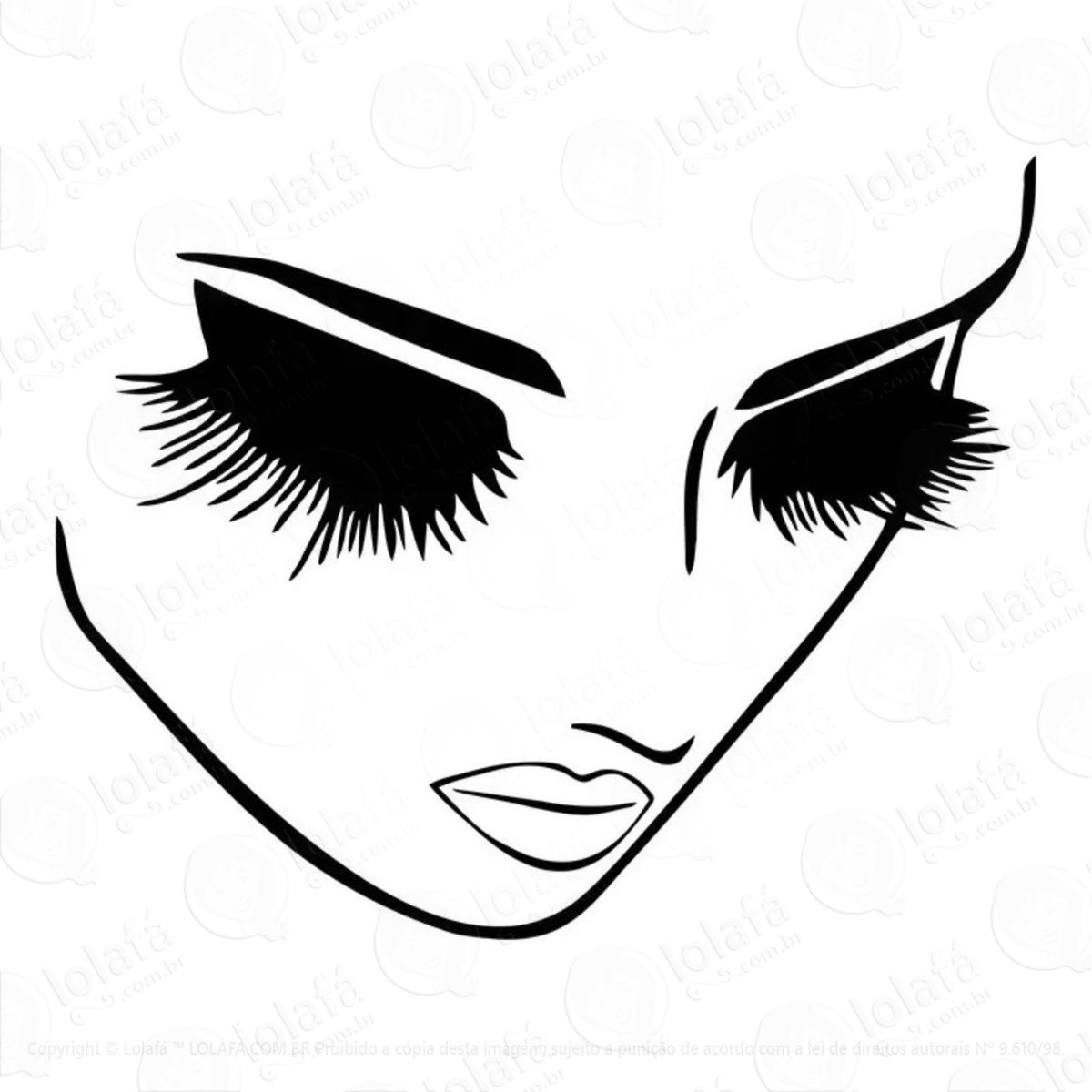 adesivo decorativo de parede manicure designer de cílios mod:853