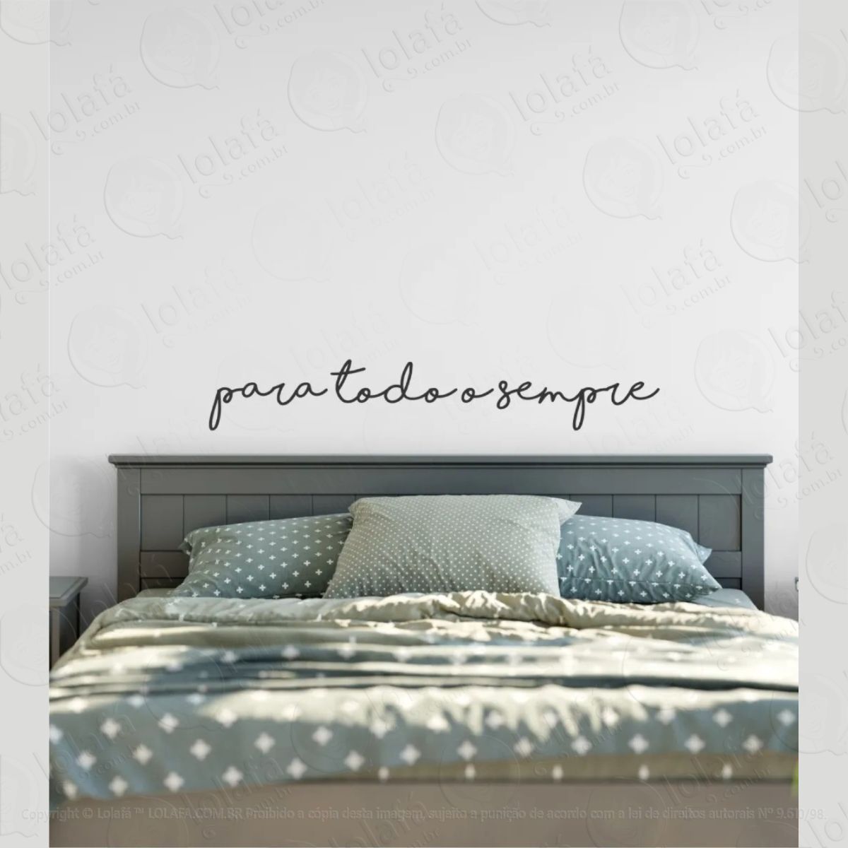 Adesivo Parede Casal Quarto Cabeceira Para Todo O Sempre Mod:857