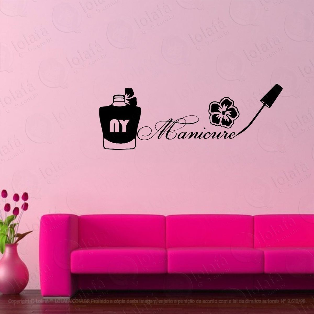Adesivo Decorativo De Parede Profissões Manicure Salão Mod:865