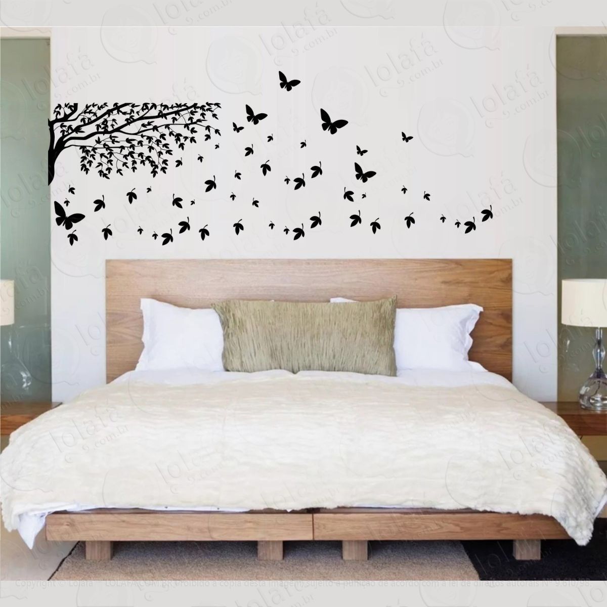 adesivo decorativo de parede arvore gameleira quarto sala mod:870