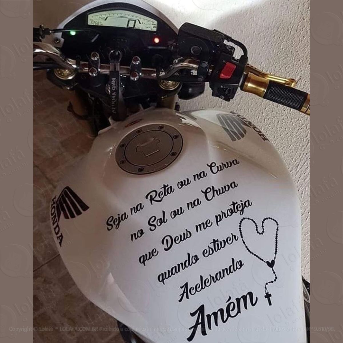 Adesivo Moto Deus Me Proteja Quando Estiver Acelerando Mod:886