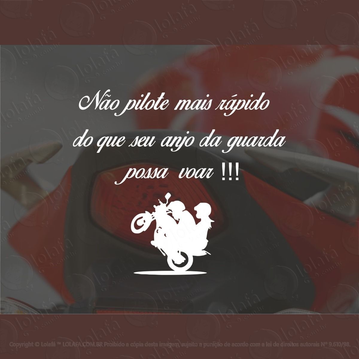 Adesivo Frase Tanque Não Pilote Mais Rápido Do Que Seu Anjo Mod:903