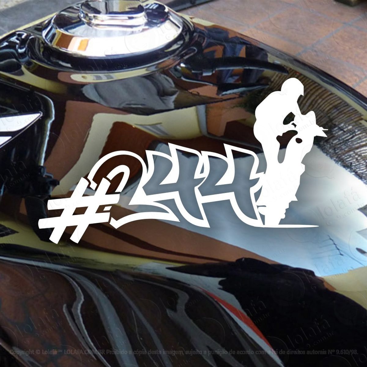 Par De Adesivos #244 Moto Honda Yamaha Suzuki Cg Cb Mod:915