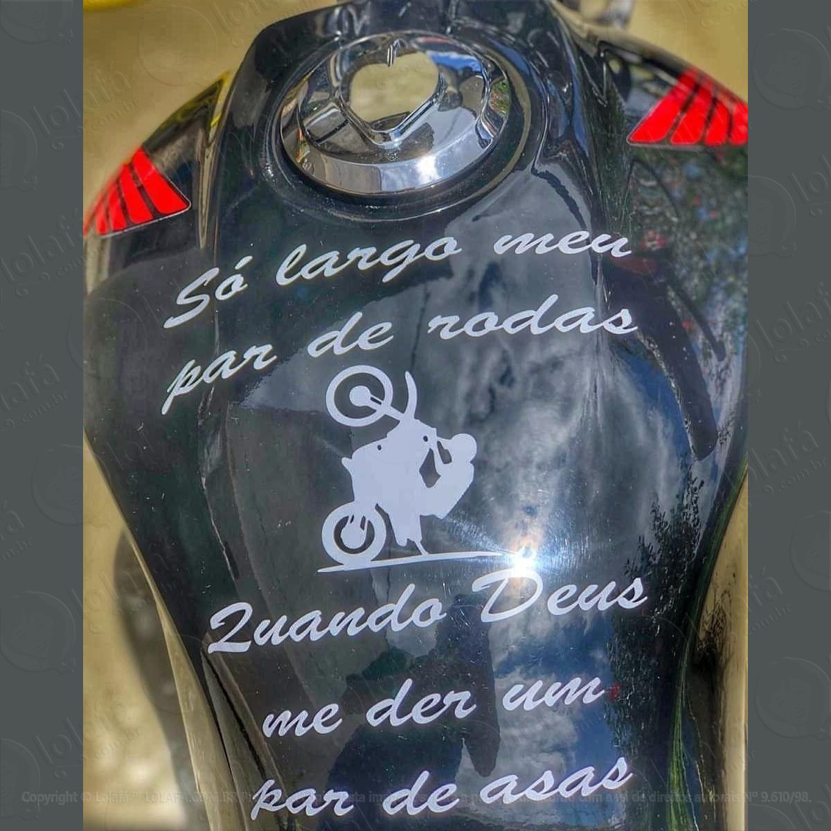 Adesivo Frase Só Largo Meu Par De Rodas, Quando Deus Me Der Mod:916
