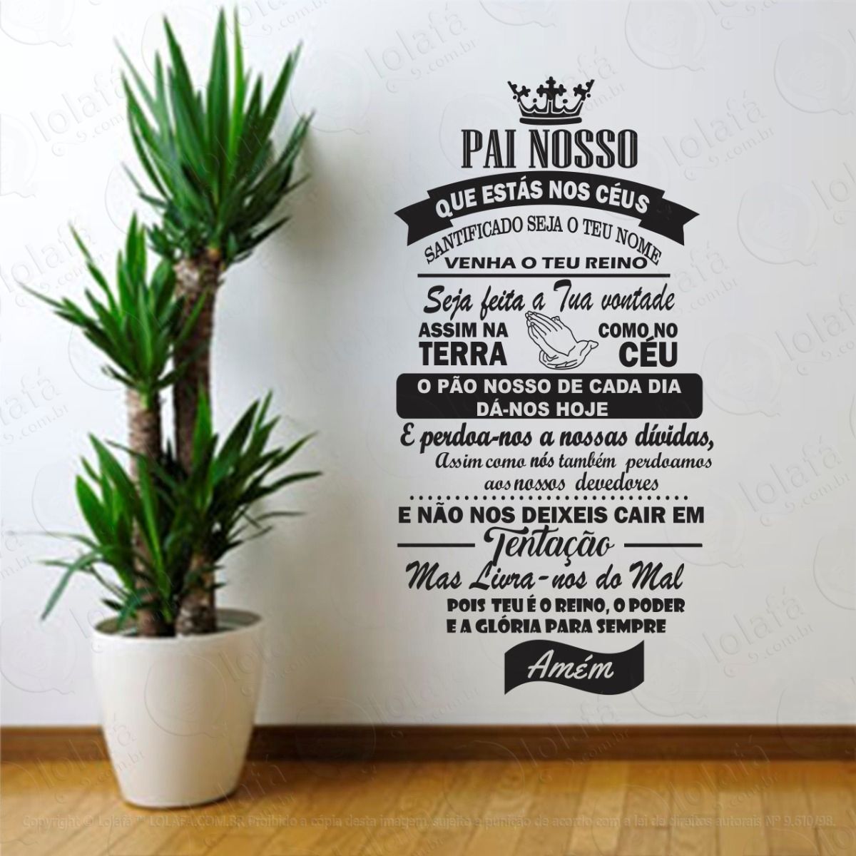 adesivos decorativo de parede oração do pai nosso mod:937
