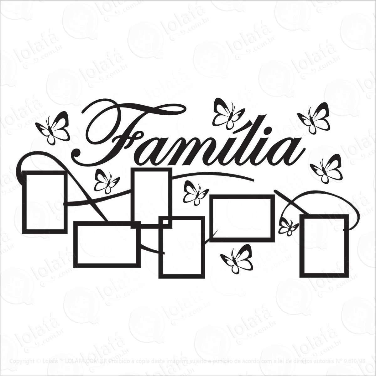 adesivo decorativo de parede porta retrato família mod:948