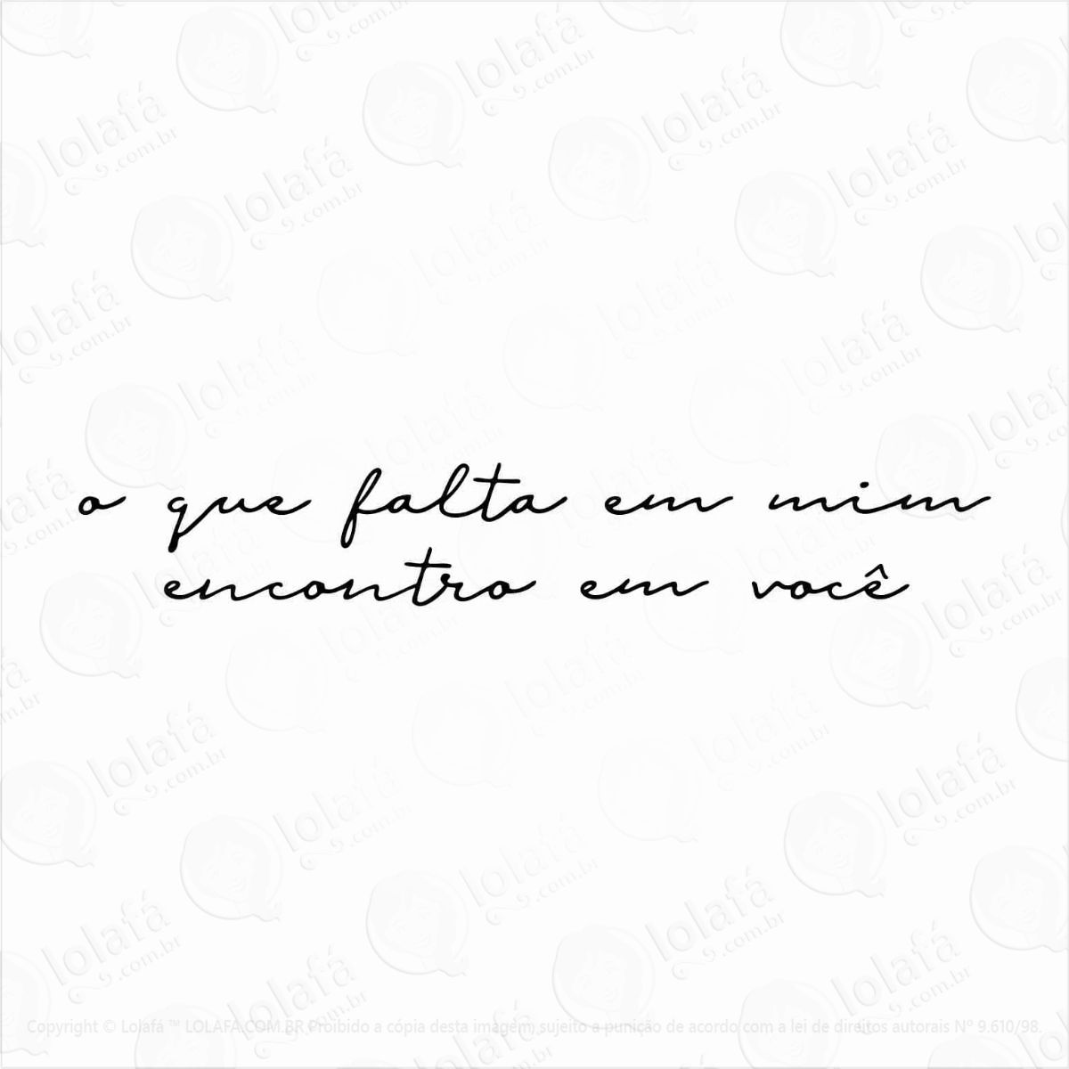 Adesivo Frase Quarto Cabeceira Amor O Que Falta Em Mim Mod:954