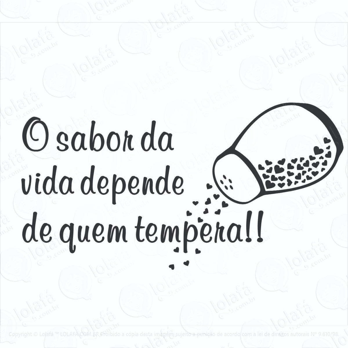 adesivo frase parede cozinha promoção sabor da vida novo mod:955