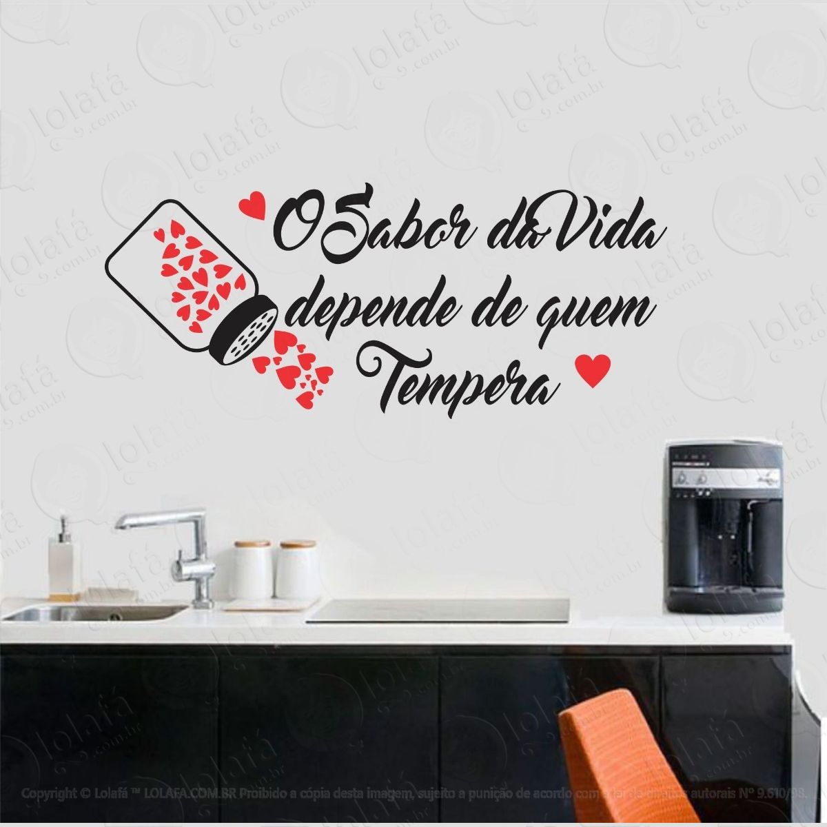 Adesivo Frase Parede Sala Cozinha Promoção Sabor Da Vida Mod:971