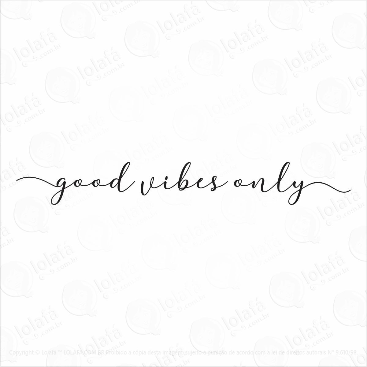 adesivo de parede frase good vibes only mod:981